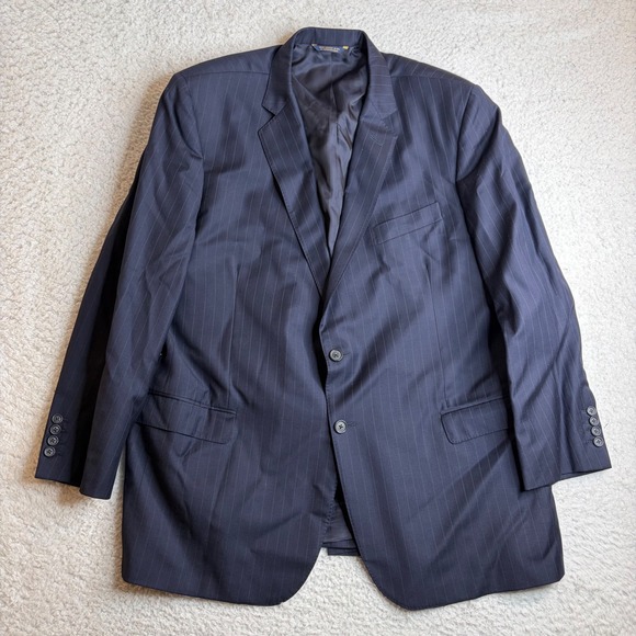 Brooks Brothers Other - Brooks Brothers Golden Fleece Pinstripe Suit Jacket Navy Blue 48R Full Canvas